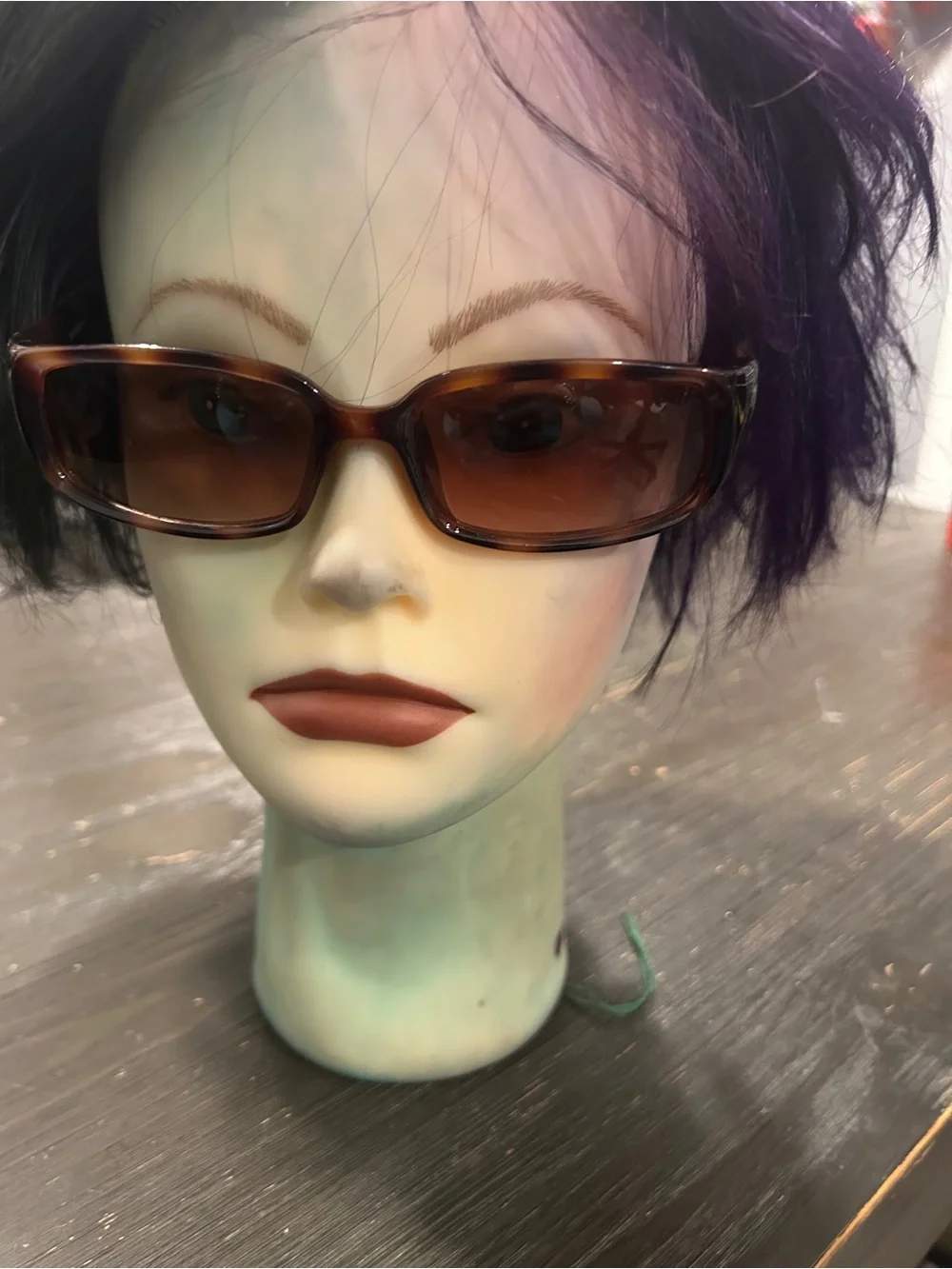 Tortoiseshelll Rectangular Sunglasses - Brown Lenses